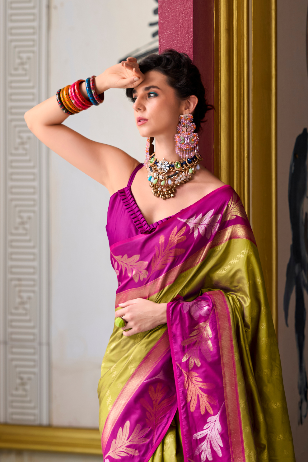 Pure Banarasi Soft Silk Saree with Traditional Weaving - LaVante Fashion