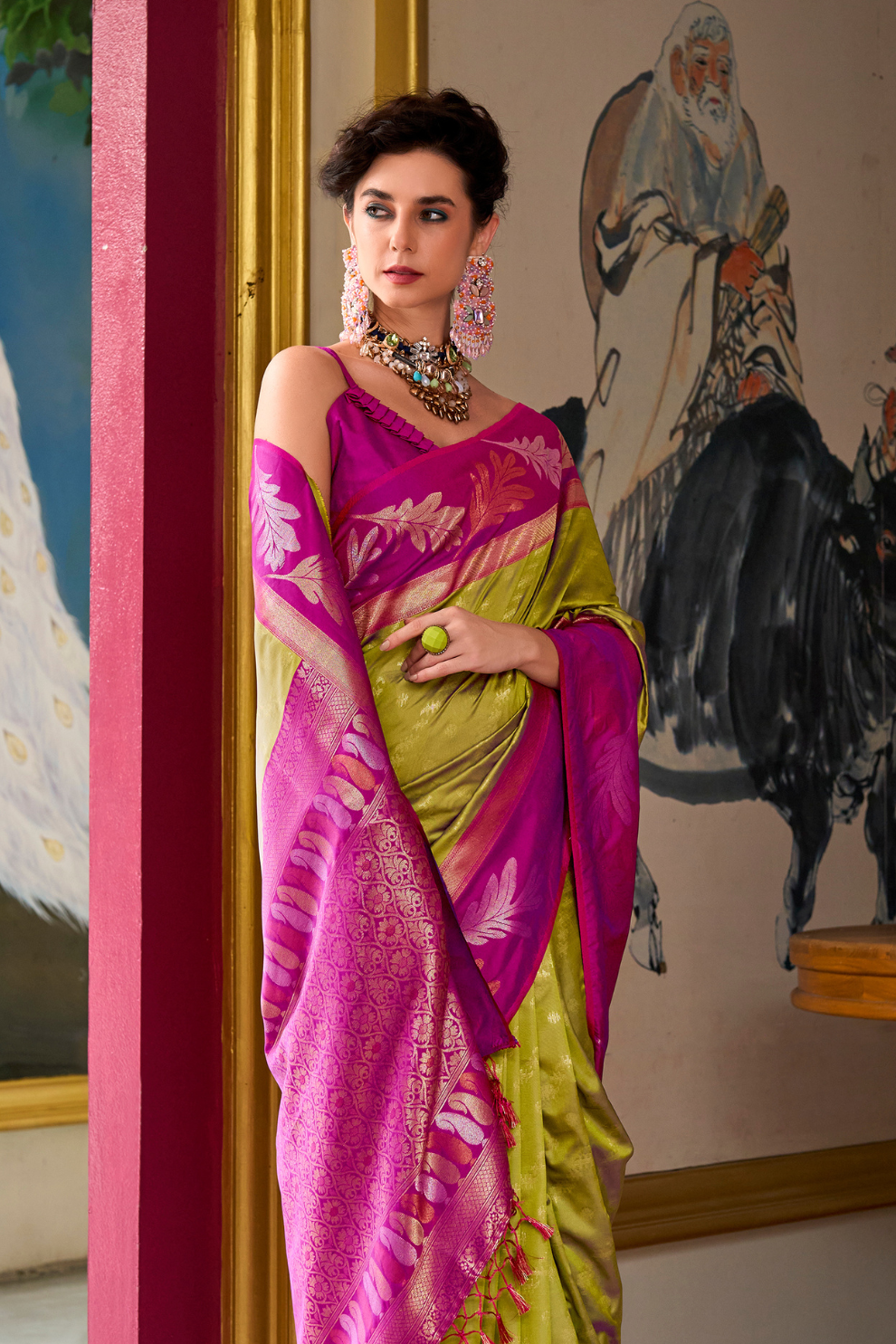 Pure Banarasi Soft Silk Saree with Traditional Weaving - LaVante Fashion