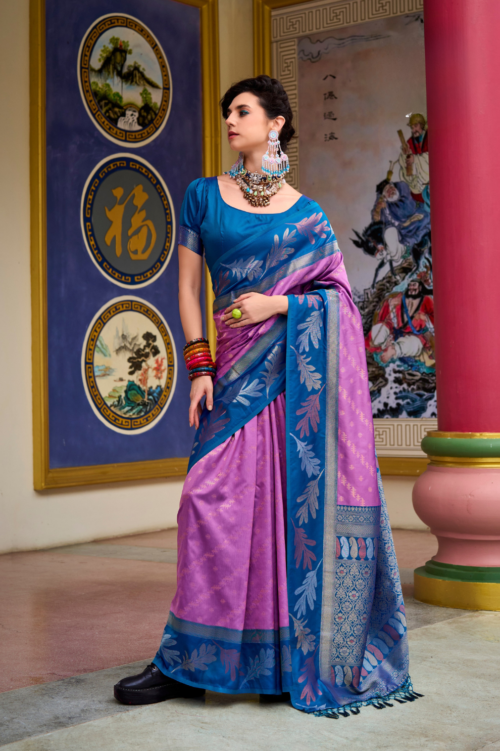 Pure Banarasi Soft Silk Saree with Traditional Weaving - LaVante Fashion