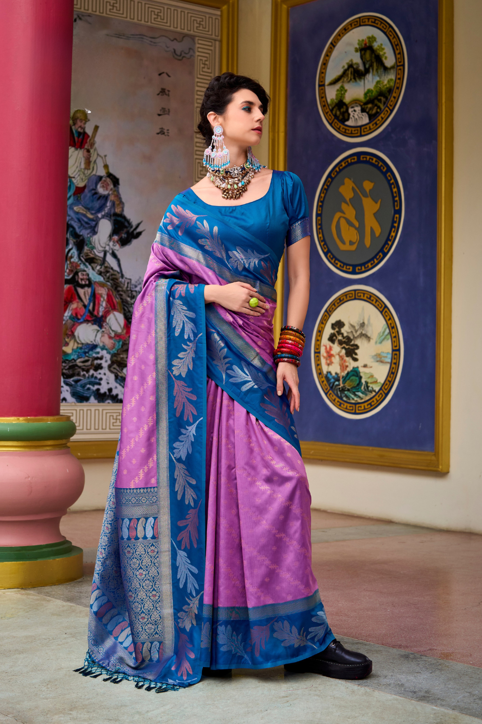 Pure Banarasi Soft Silk Saree with Traditional Weaving - LaVante Fashion