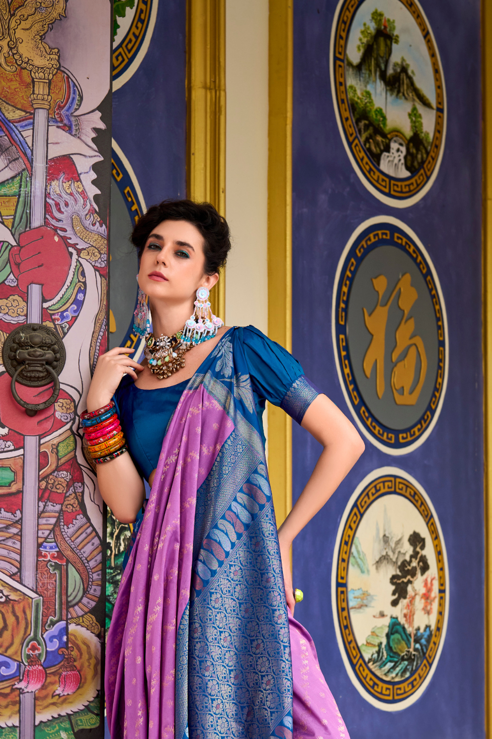 Pure Banarasi Soft Silk Saree with Traditional Weaving - LaVante Fashion