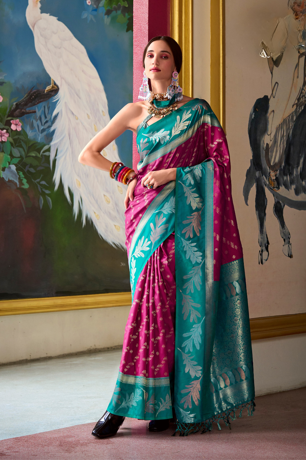 Pure Banarasi Soft Silk Saree with Traditional Weaving - LaVante Fashion