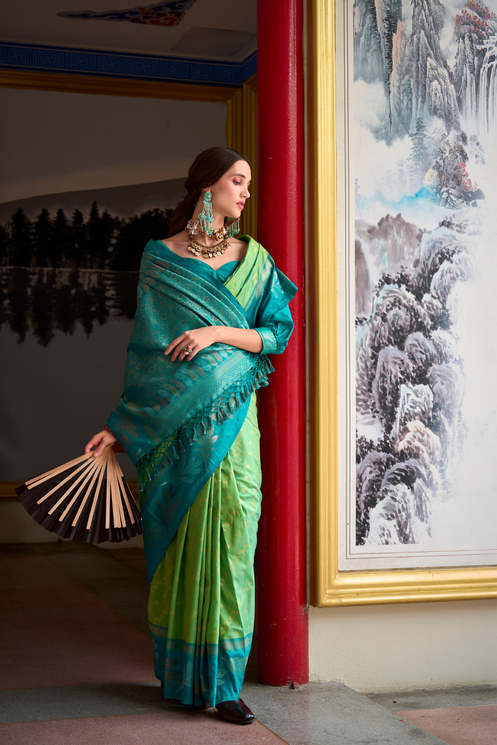 Pure Banarasi Soft Silk Saree with Traditional Weaving - LaVante Fashion