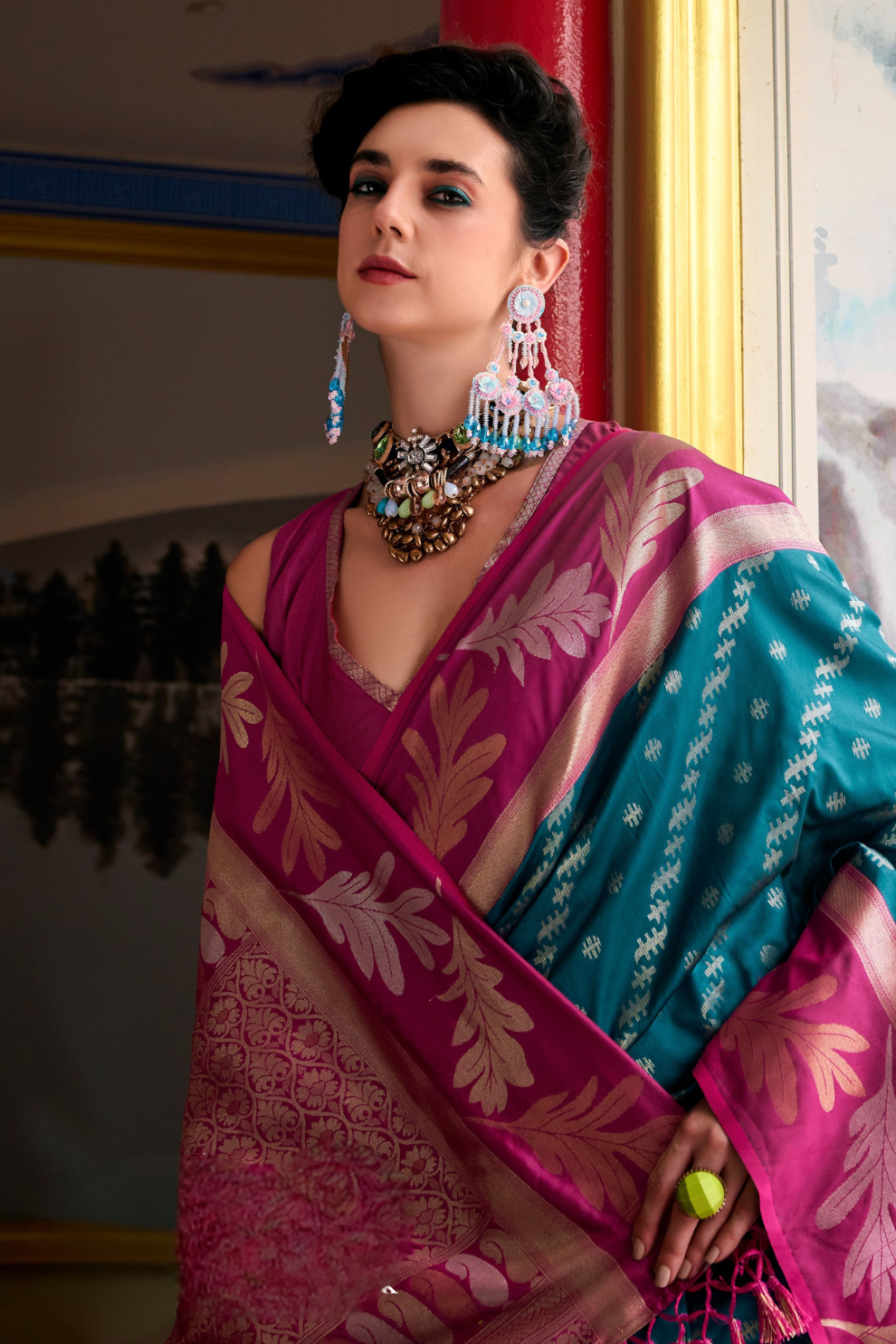 Pure Banarasi Soft Silk Saree with Traditional Weaving - LaVante Fashion