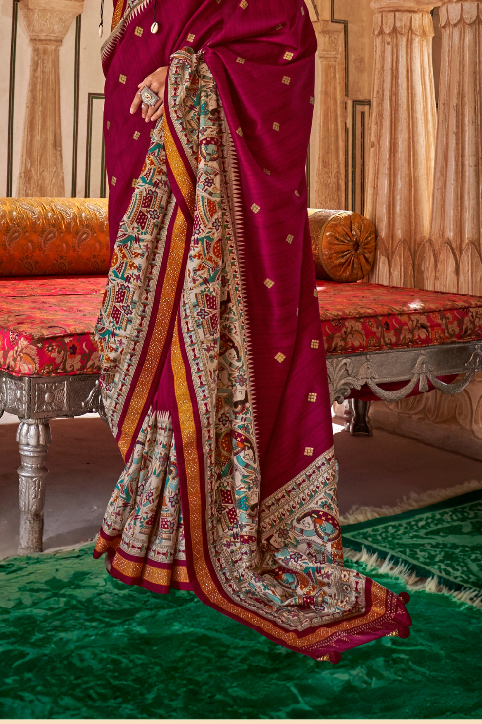 Modern Art-Inspired Digital Print Viscose Silk Saree