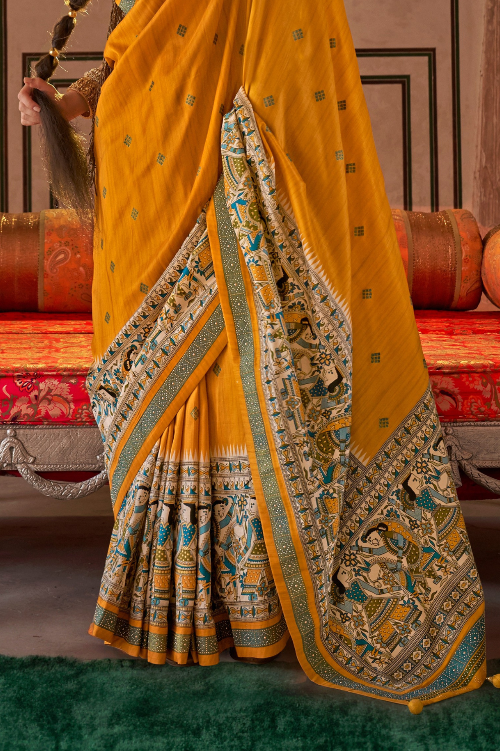 Modern Art-Inspired Digital Print Viscose Silk Saree