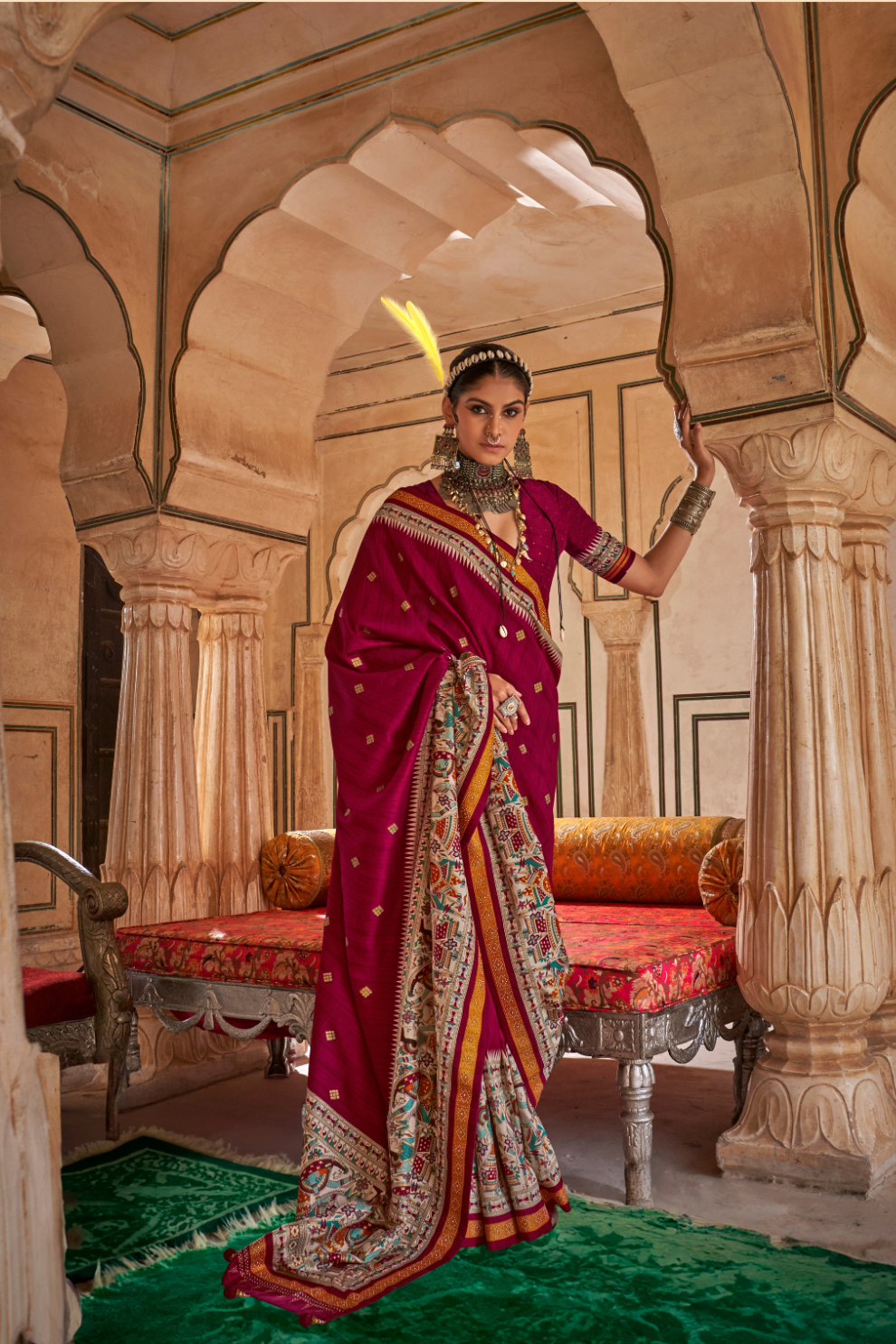 Modern Art-Inspired Digital Print Viscose Silk Saree