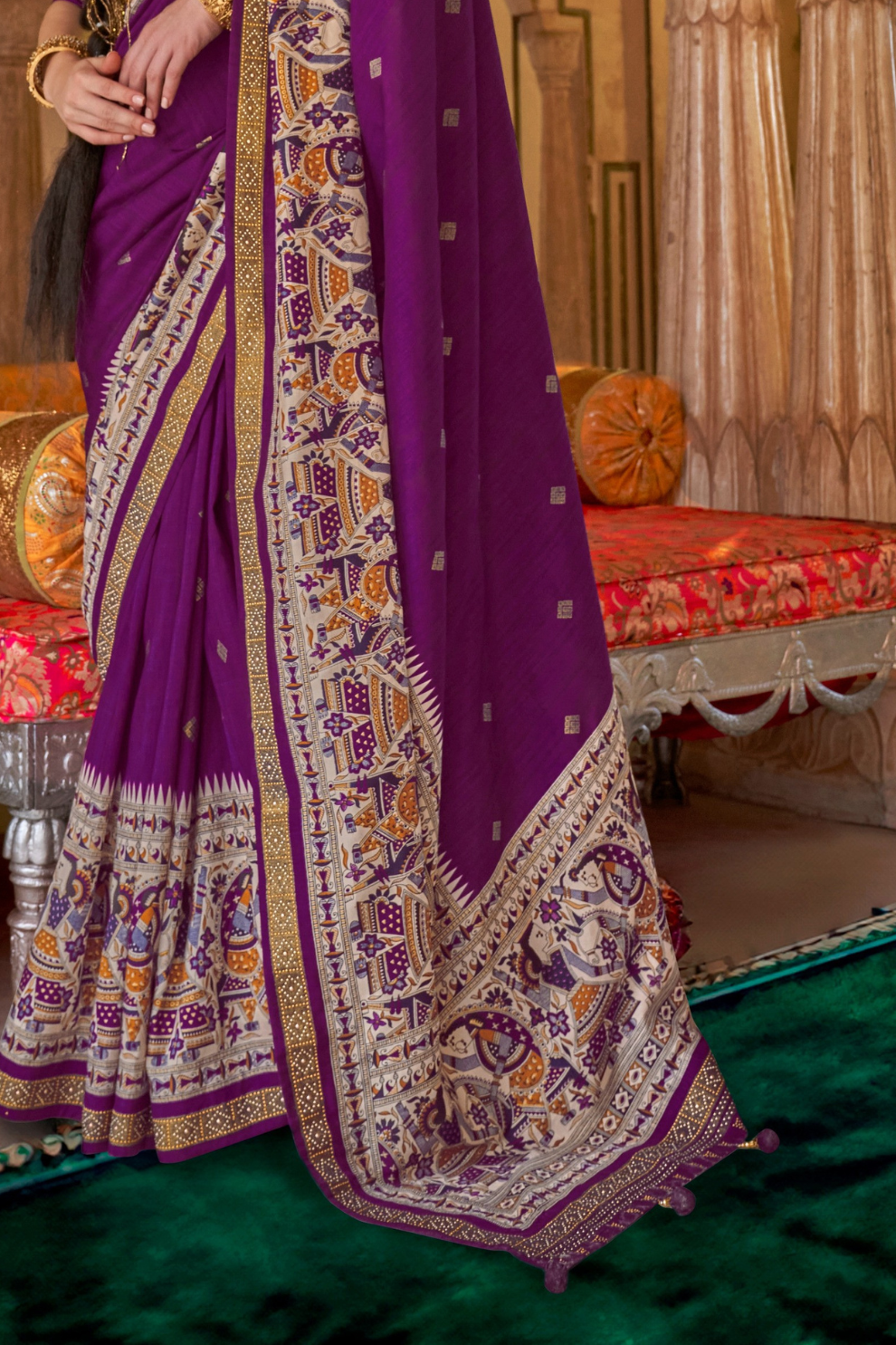 Modern Art-Inspired Digital Print Viscose Silk Saree