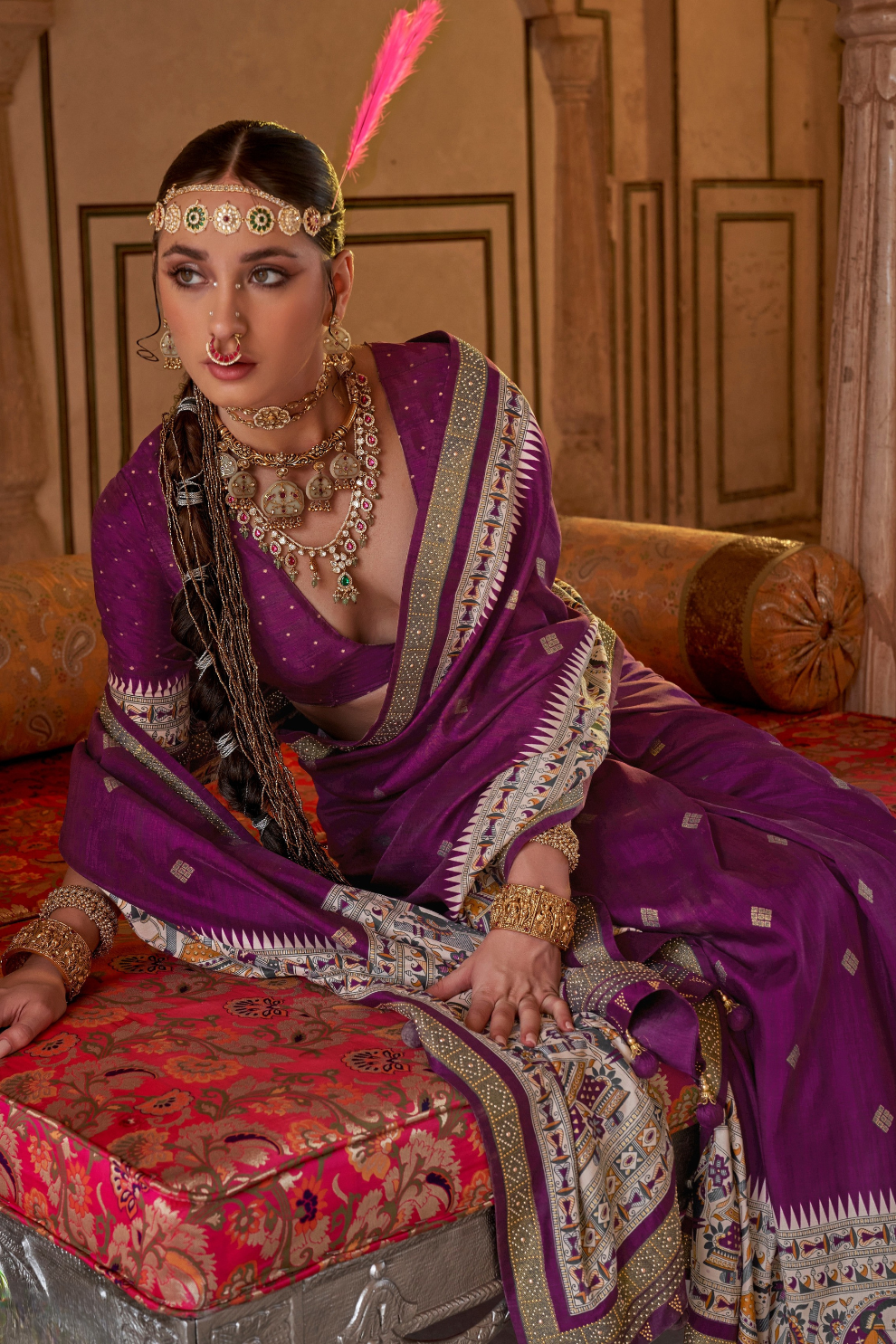 Modern Art-Inspired Digital Print Viscose Silk Saree