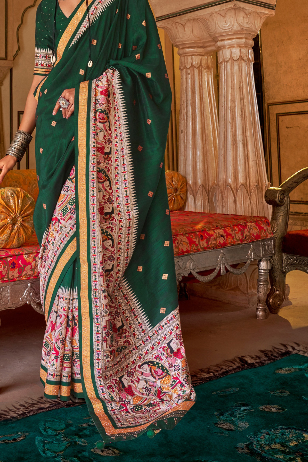 Modern Art-Inspired Digital Print Viscose Silk Saree