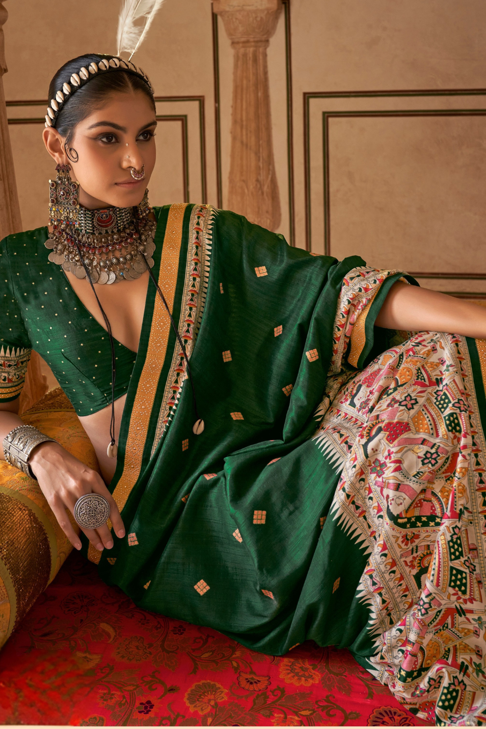 Modern Art-Inspired Digital Print Viscose Silk Saree