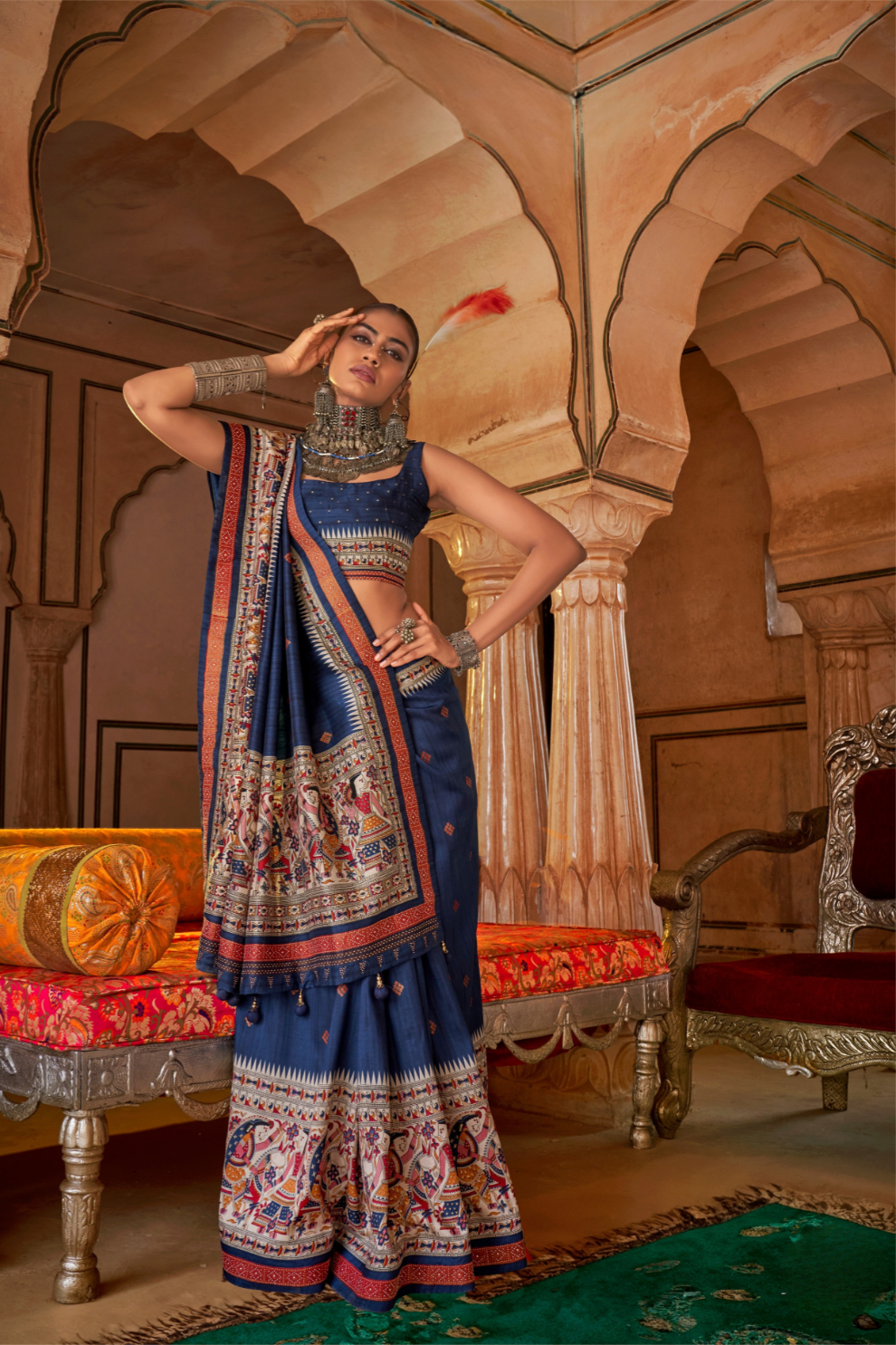 Modern Art-Inspired Digital Print Viscose Silk Saree