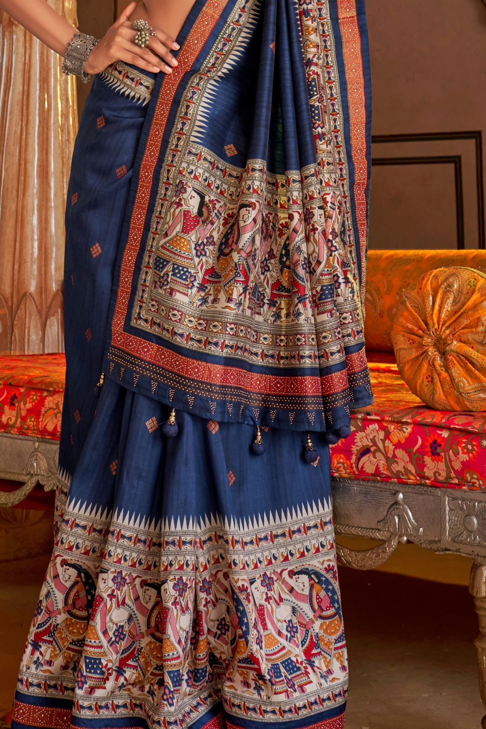 Modern Art-Inspired Digital Print Viscose Silk Saree