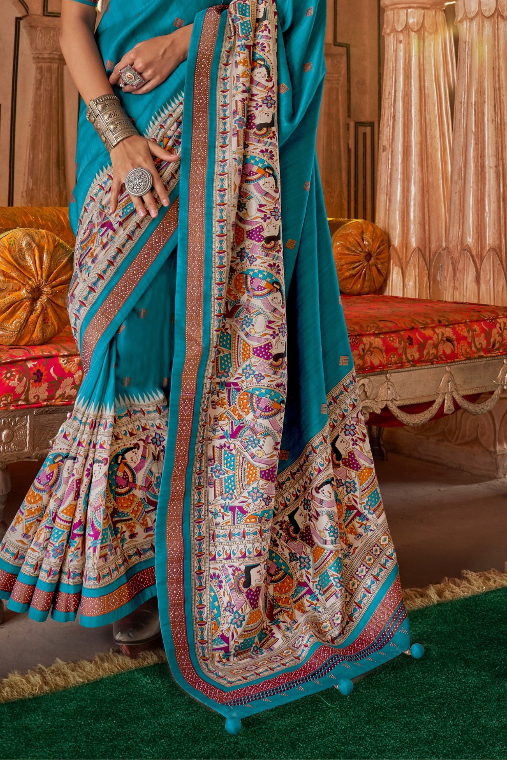 Modern Art-Inspired Digital Print Viscose Silk Saree
