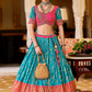 Blue Printed Silk Readymade Lehenga Choli