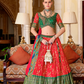 Blue Printed Silk Readymade Lehenga Choli