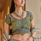 Blue Printed Silk Readymade Lehenga Choli