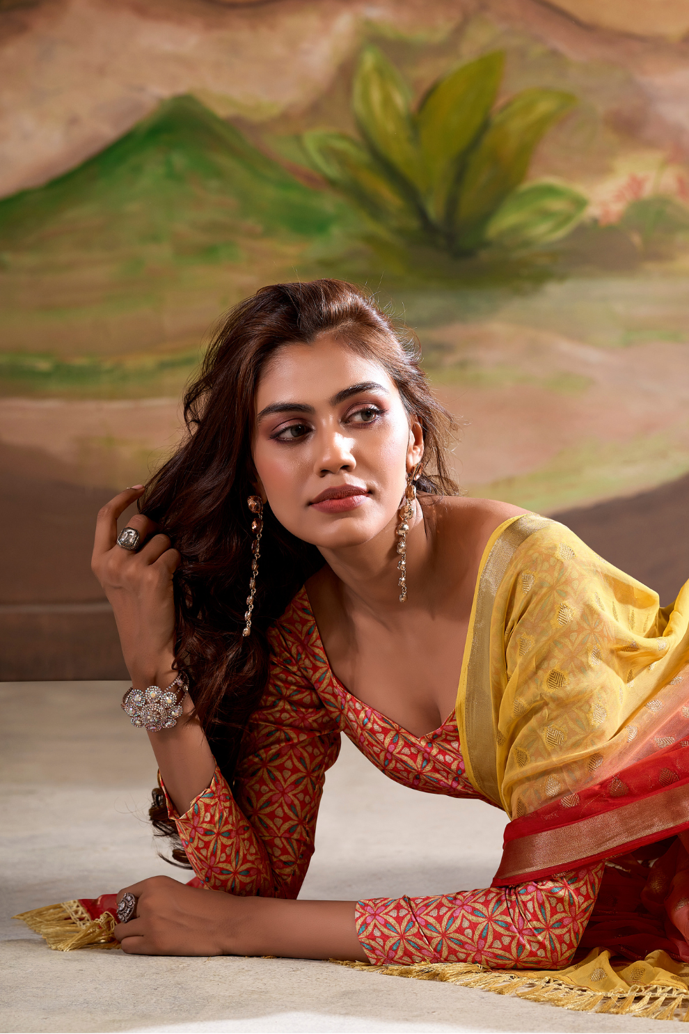 Georgette Silk Saree with Handloom Blouse - LaVante Fashion
