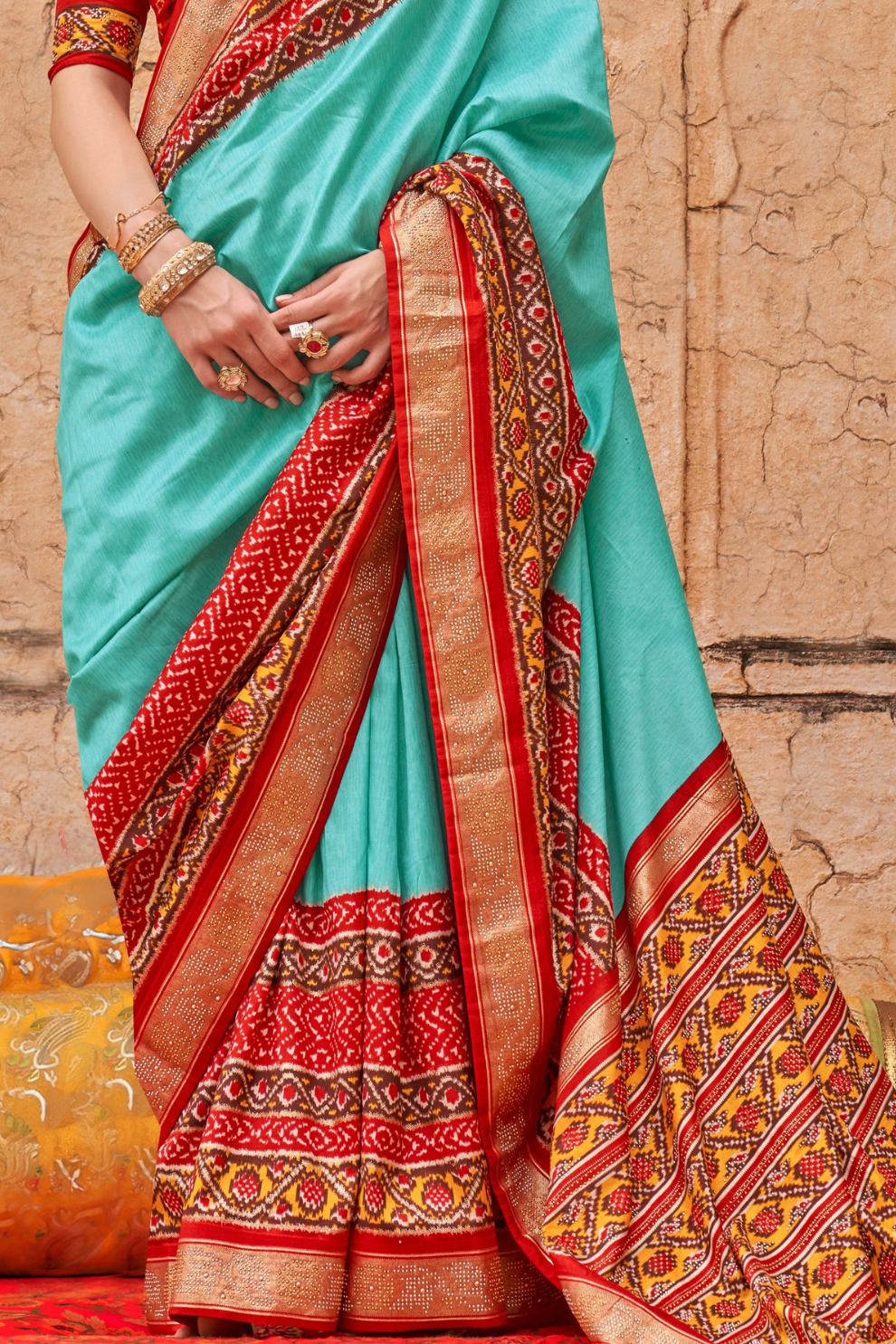 Elegant Art Silk Saree with Traditional Patola Print