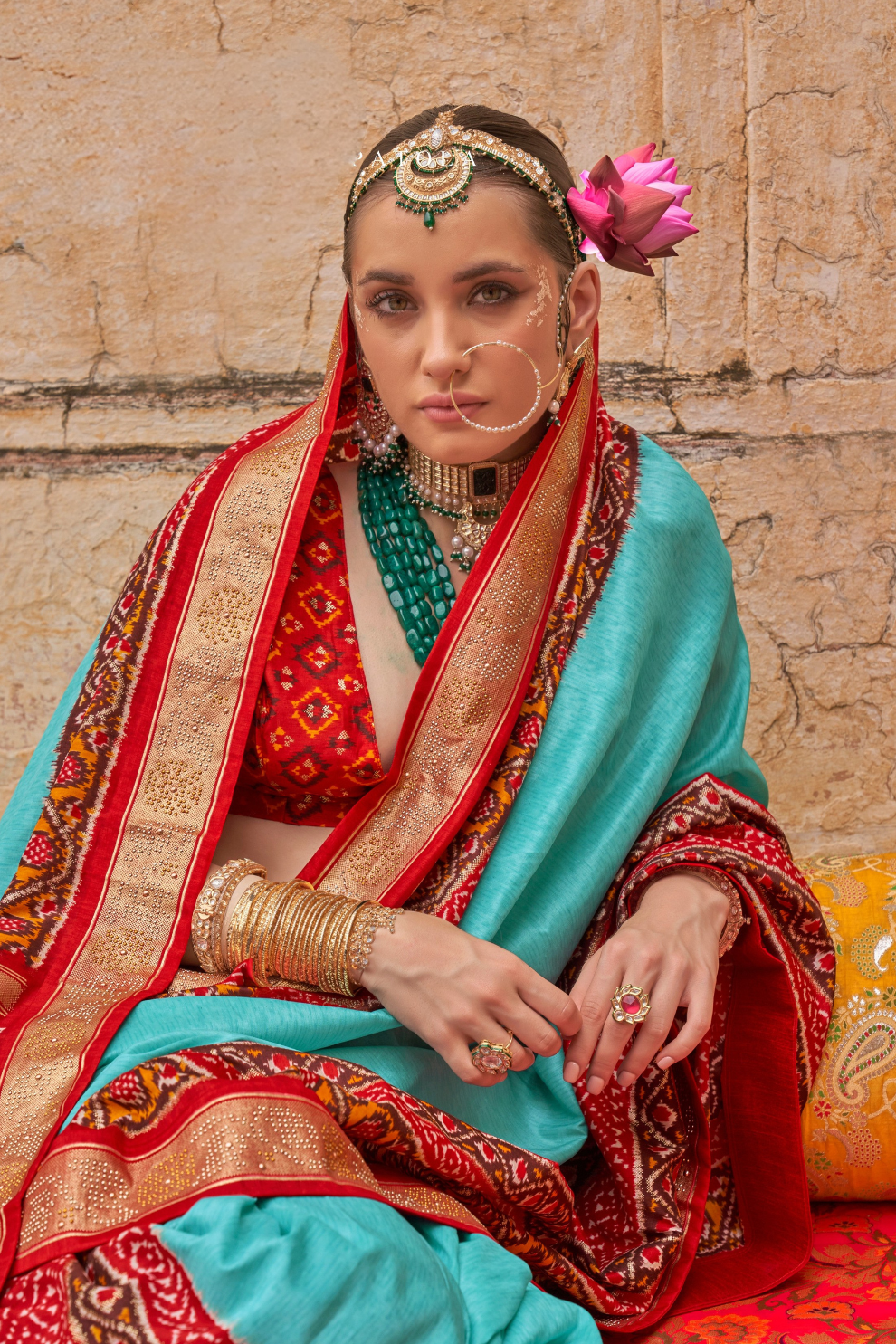 Elegant Art Silk Saree with Traditional Patola Print
