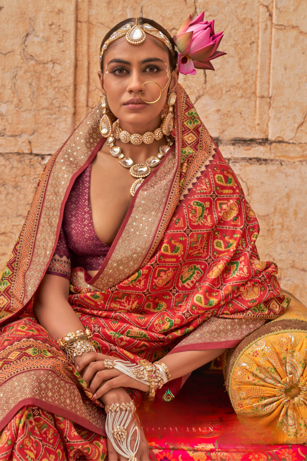Elegant Art Silk Saree with Traditional Patola Print
