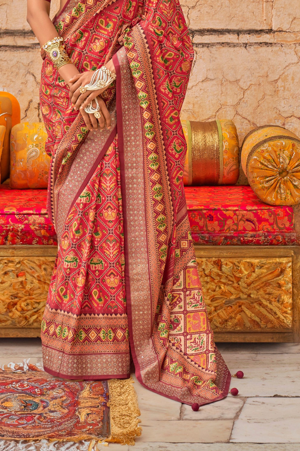 Elegant Art Silk Saree with Traditional Patola Print