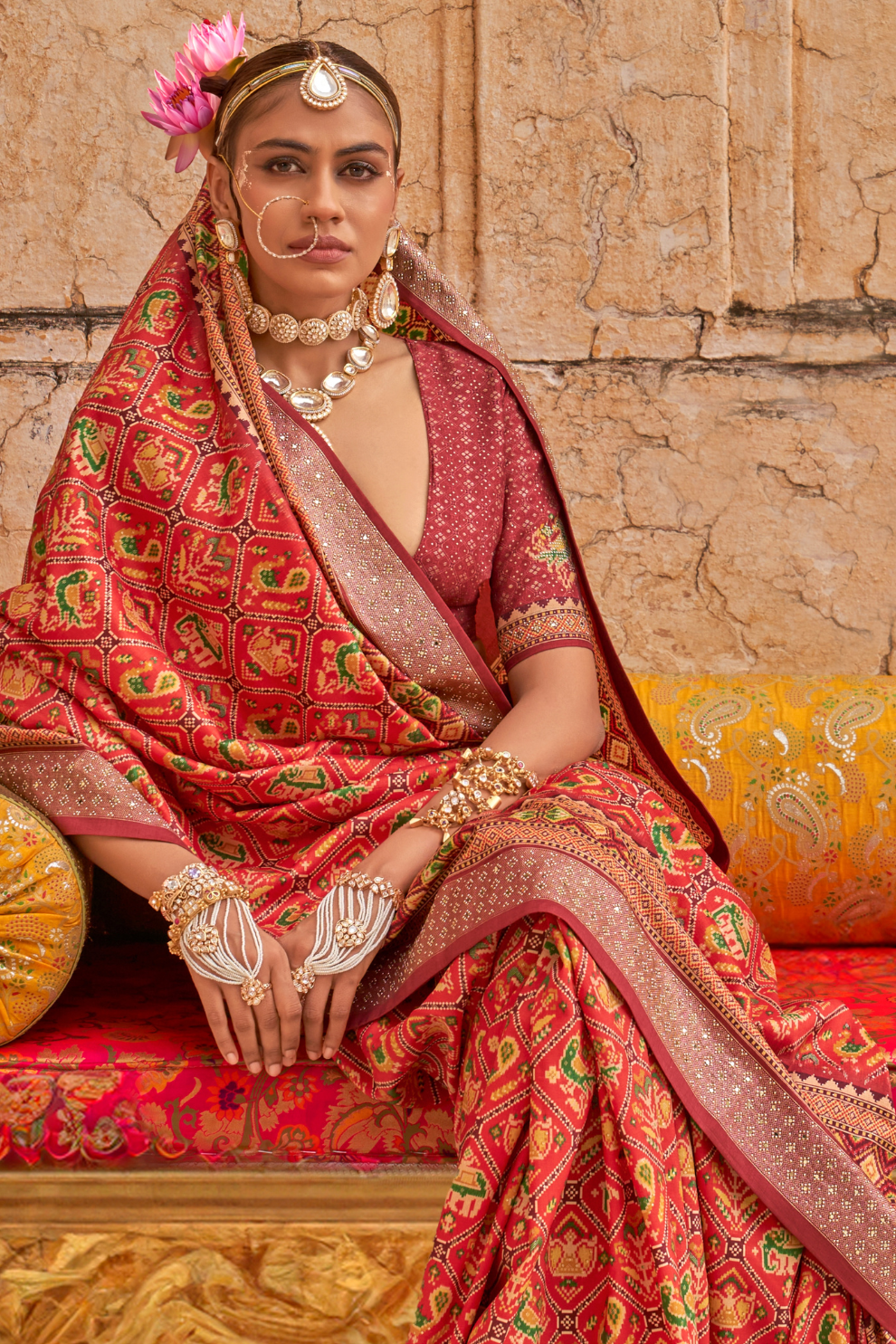 Elegant Art Silk Saree with Traditional Patola Print