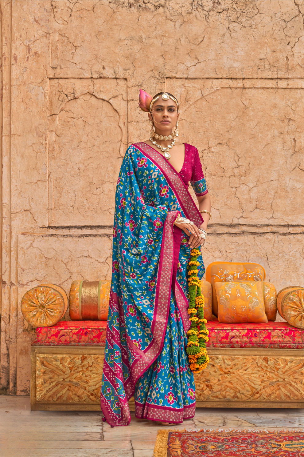 Elegant Art Silk Saree with Traditional Patola Print