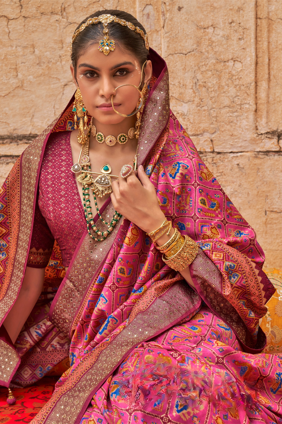 Elegant Art Silk Saree with Traditional Patola Print