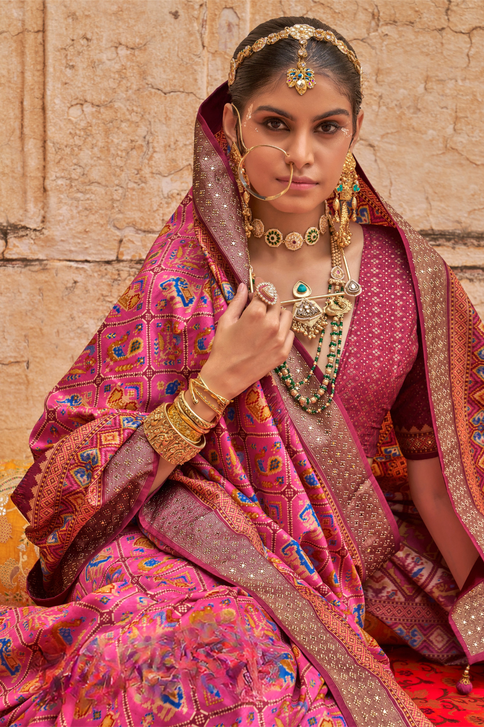 Elegant Art Silk Saree with Traditional Patola Print