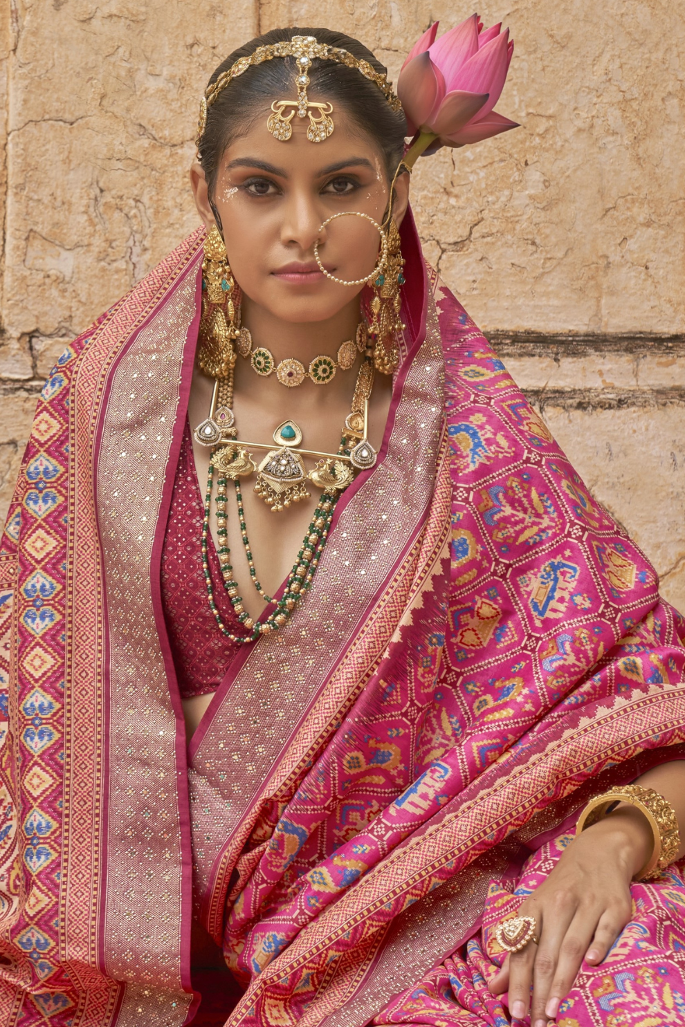 Elegant Art Silk Saree with Traditional Patola Print