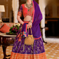 Purple Printed Silk Readymade Lehenga Choli - LaVante Fashion