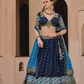 Navy Blue Printed Silk Readymade Lehenga Choli - LaVante Fashion