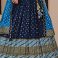 Navy Blue Printed Silk Readymade Lehenga Choli - LaVante Fashion