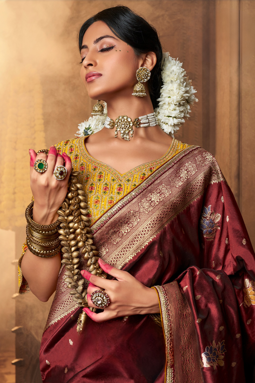 Pure Silk Weaving Saree with Fancy Fabric - LaVante Fashion