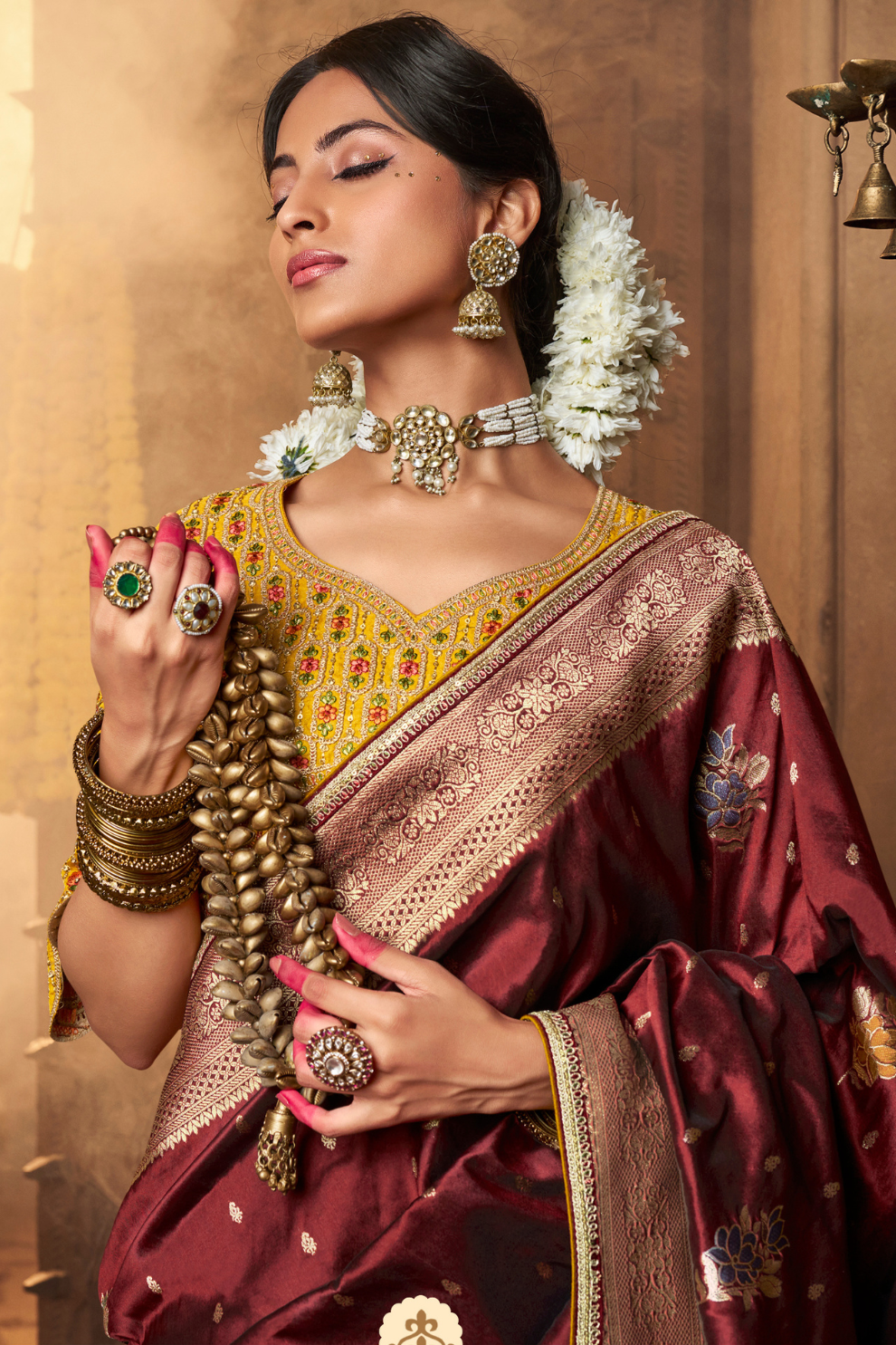 Pure Silk Weaving Saree with Fancy Fabric - LaVante Fashion