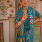 Sea Festive Wear Saree with Patola Print