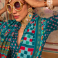 Sea Festive Wear Saree with Patola Print