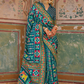Sea Festive Wear Saree with Patola Print