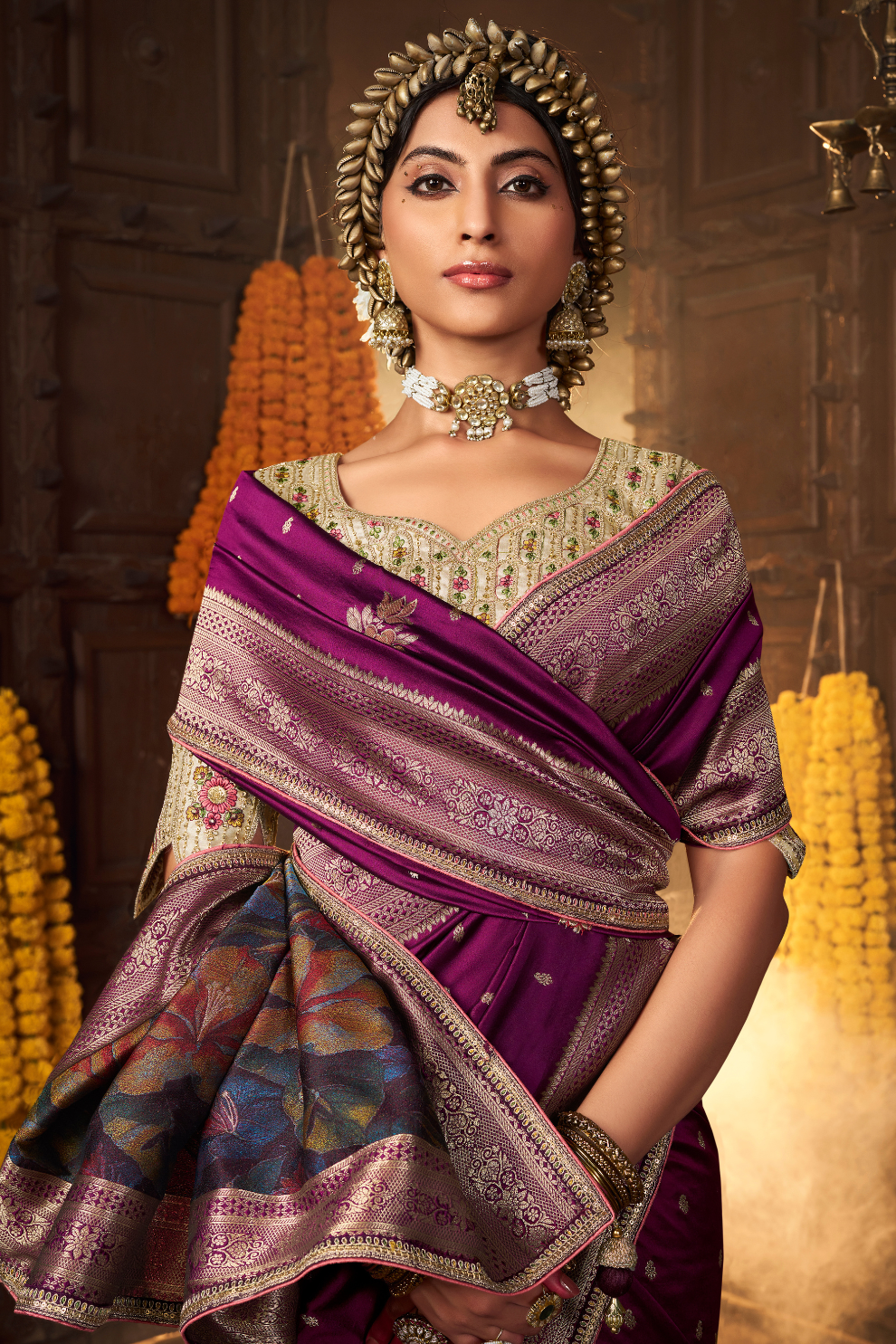 Pure Silk Weaving Saree with Fancy Fabric - LaVante Fashion