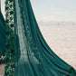 Turquoise Green Georgette Saree with Jari Thread and Diamond work