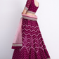 Magenta Silky Georgette Bridal Lehenga With Bandhani Style