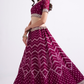 Magenta Silky Georgette Bridal Lehenga With Bandhani Style