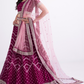Magenta Silky Georgette Bridal Lehenga With Bandhani Style