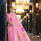 Pure Linen Saree with Elegant Handwoven Weaving Pattern
