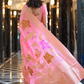Pure Linen Saree with Elegant Handwoven Weaving Pattern