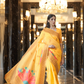 Pure Linen Saree with Elegant Handwoven Weaving Pattern