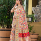 Premium Floral Banarasi Saree with Pashmina Silk Look