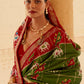 Verdun Green Printed Patola Silk Saree with Zari Border & Tassels on Pallu