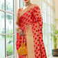 Red Patola Silk Saree with Golden Border
